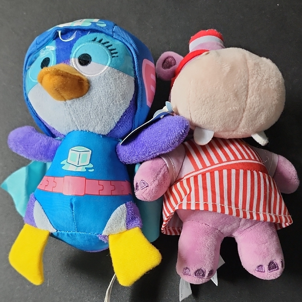 Disney Colorful Penguin and Hippo‎ Plush Toy Set